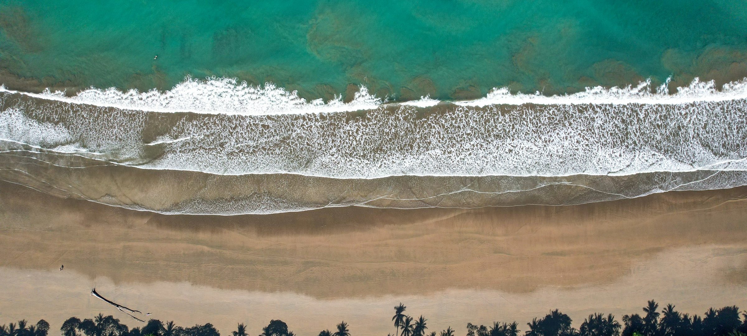Caribbean beach from above