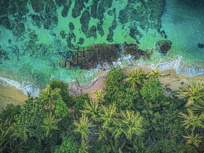 The coast at Puerto Viejo de Talamanca from above